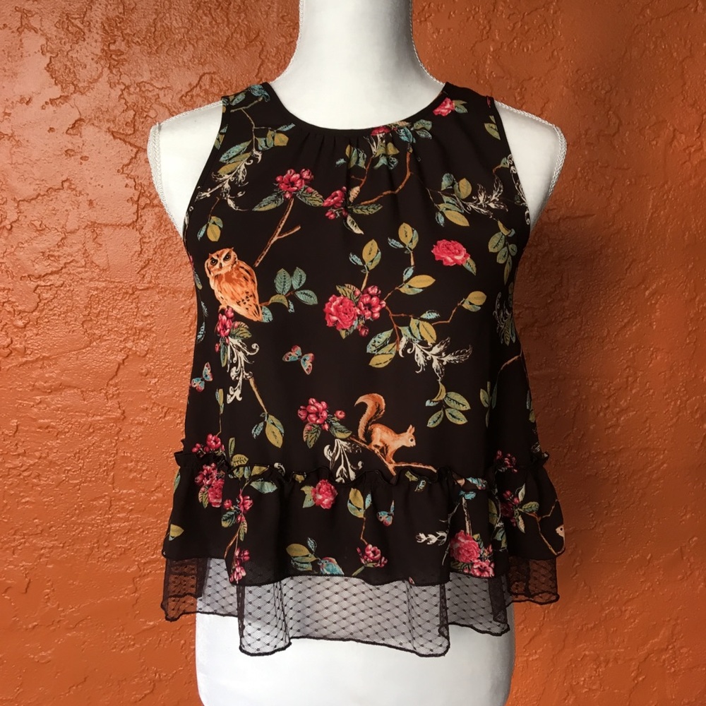 NWT Lauren Conrad Disney Snow White Woodland Top